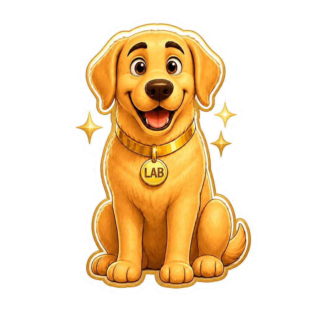 GOOD BOY sticker — Retrieving Gold